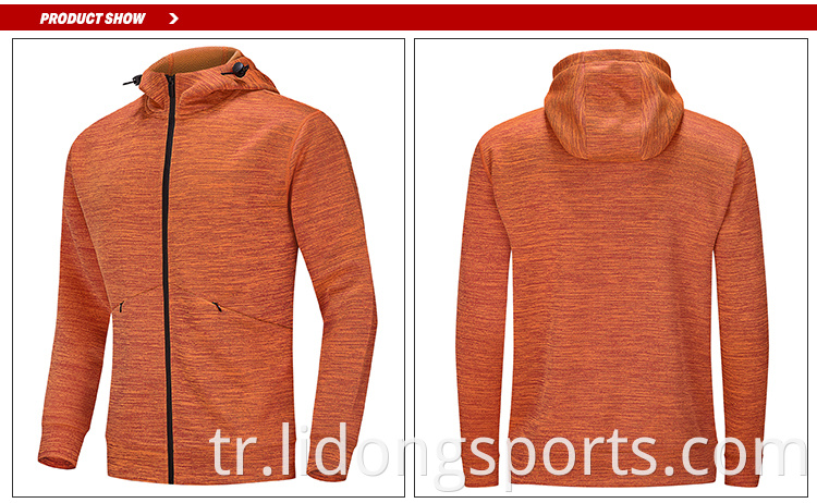 Hızlı Nakliye Zip Up Ceket Polyester Hoodie Ceket ile Hoodie Unisex Sade Hoodie Ceketler